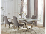 Antoine Grey White Glass5-piece  Dining Room Set - Ornate Home