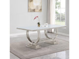 Antoine White & Chrome Dining Table - Ornate Home