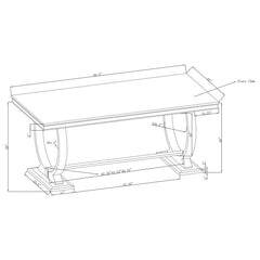 Antoine White & Chrome Dining Table - Ornate Home