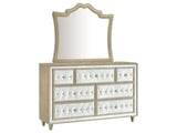 Antonella Ivory / Camel Dresser and Mirror - Ornate Home