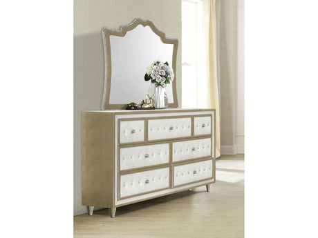 Antonella Ivory / Camel Dresser and Mirror - Ornate Home