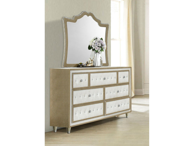 Antonella Ivory / Camel Dresser and Mirror - Ornate Home