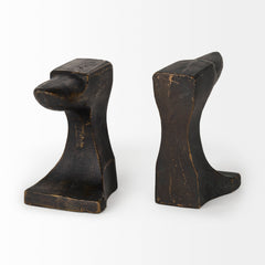 Anvilia Black/Gold Anvil Shaped Bookends (Set of 2) - Ornate Home