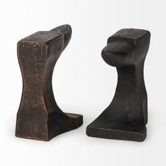 Anvilia Black/Gold Anvil Shaped Bookends (Set of 2) - Ornate Home