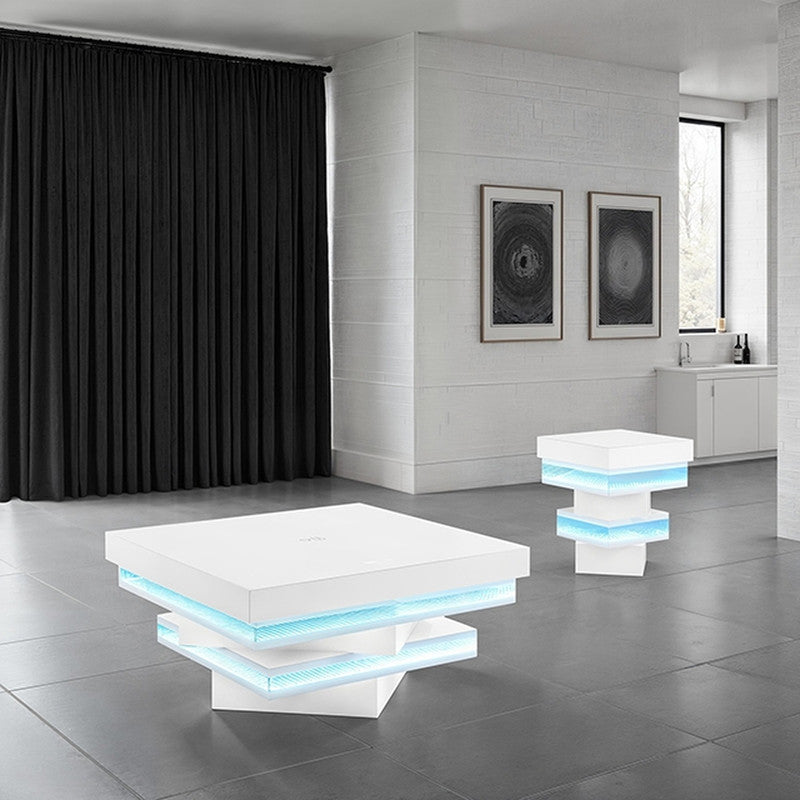 Anwar White Square Cocktail Table - Ornate Home