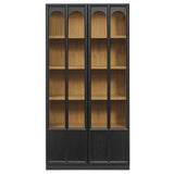 Anwen Black/Oak Solid Wood and Glass Display Cabinet - Ornate Home