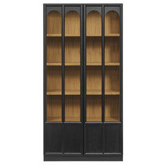 Anwen Black/Oak Solid Wood and Glass Display Cabinet - Ornate Home