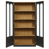Anwen Black/Oak Solid Wood and Glass Display Cabinet - Ornate Home