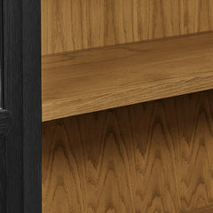 Anwen Black/Oak Solid Wood and Glass Display Cabinet - Ornate Home