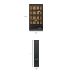 Anwen Black/Oak Solid Wood and Glass Display Cabinet - Ornate Home