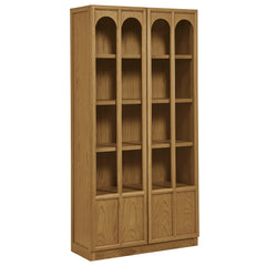 Anwen Oak Solid Wood and Glass Display Cabinet - Ornate Home