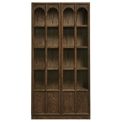 Anwen Walnut Solid Wood and Glass Display Cabinet - Ornate Home