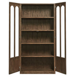 Anwen Walnut Solid Wood and Glass Display Cabinet - Ornate Home