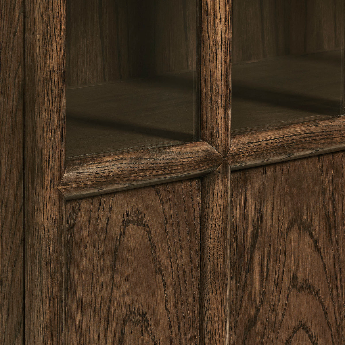 Anwen Walnut Solid Wood and Glass Display Cabinet - Ornate Home