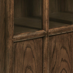 Anwen Walnut Solid Wood and Glass Display Cabinet - Ornate Home
