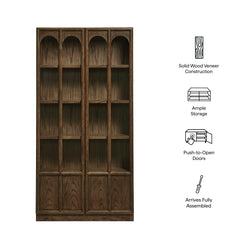 Anwen Walnut Solid Wood and Glass Display Cabinet - Ornate Home