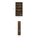 Anwen Walnut Solid Wood and Glass Display Cabinet - Ornate Home