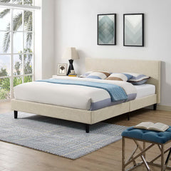 Anya Beige Fabric Queen Bed - Ornate Home