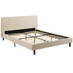 Anya Beige Fabric Queen Bed - Ornate Home