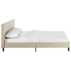 Anya Beige Fabric Queen Bed - Ornate Home