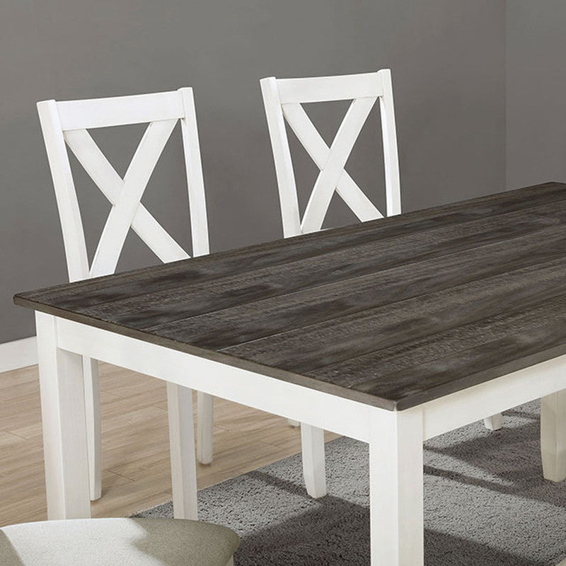 Anya Distressed White/Distressed Gray 7 Pc. Dining Table Set - Ornate Home