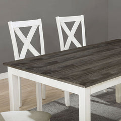 Anya Distressed White/Distressed Gray 7 Pc. Dining Table Set - Ornate Home