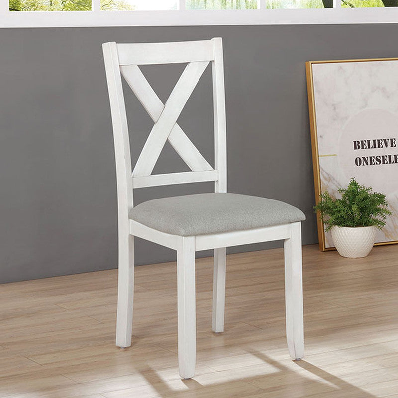 Anya Distressed White/Distressed Gray 7 Pc. Dining Table Set - Ornate Home