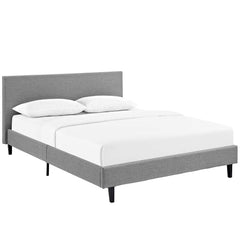 Anya Light Gray Fabric Queen Bed - Ornate Home