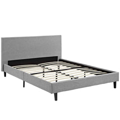 Anya Light Gray Fabric Queen Bed - Ornate Home