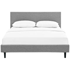 Anya Light Gray Fabric Queen Bed - Ornate Home