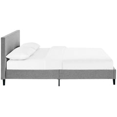 Anya Light Gray Fabric Queen Bed - Ornate Home