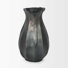 Anya Matte Black Scalloped Petal Cast Metal Jug - Ornate Home