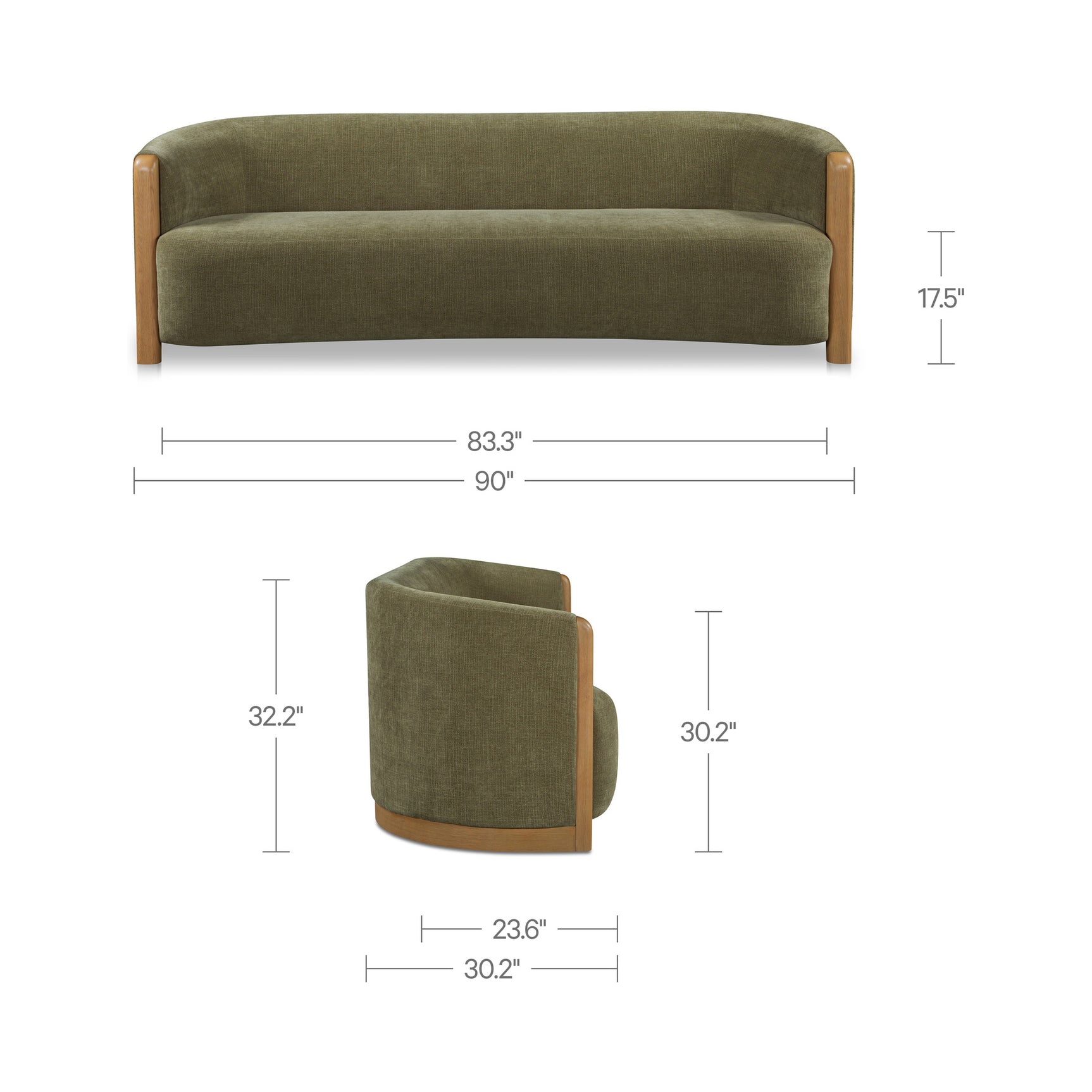Anya Olive Sofa - Ornate Home