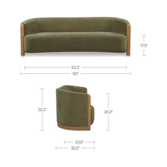 Anya Olive Sofa - Ornate Home