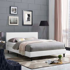 Anya Vinyl White Full Bed - Ornate Home