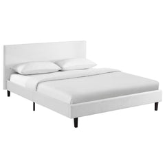 Anya White Fabric Full Bed - Ornate Home