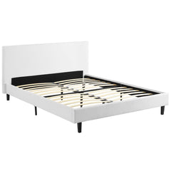 Anya White Fabric Queen Bed - Ornate Home