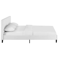 Anya White Fabric Queen Bed - Ornate Home