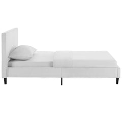 Anya White Fabric Twin Bed - Ornate Home