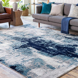 Apas Abstract Blue Area Rug - Ornate Home