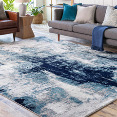 Apas Abstract Blue Area Rug - Ornate Home