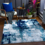 Apas Abstract Blue Area Rug - Ornate Home