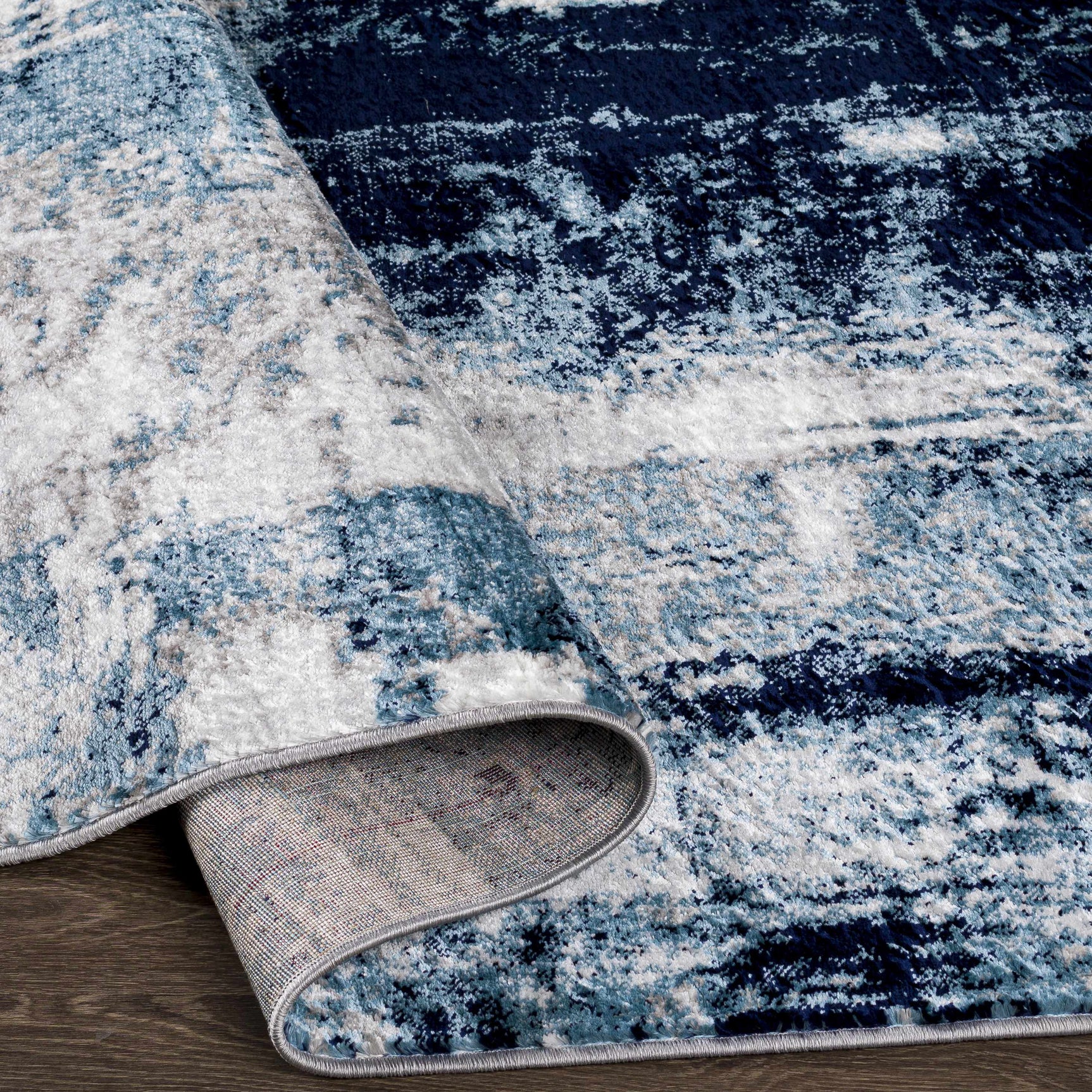 Apas Abstract Blue Area Rug - Ornate Home