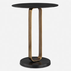 Aperture Black/Brass Accent Table - Ornate Home