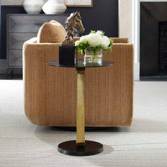 Aperture Black/Brass Accent Table - Ornate Home