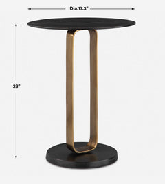 Aperture Black/Brass Accent Table - Ornate Home