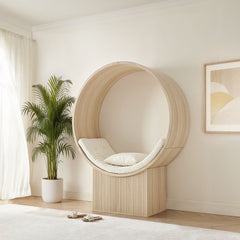 Aperture Natural/Ivory Round Alcove Accent Chair - Ornate Home