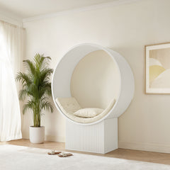 Aperture White/Ivory Round Alcove Accent Chair - Ornate Home
