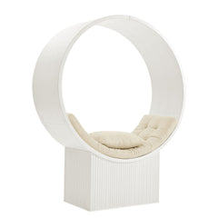 Aperture White/Ivory Round Alcove Accent Chair - Ornate Home