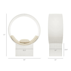 Aperture White/Ivory Round Alcove Accent Chair - Ornate Home